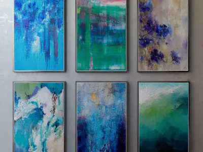 Collection of paintings abstract art part 8 3D model