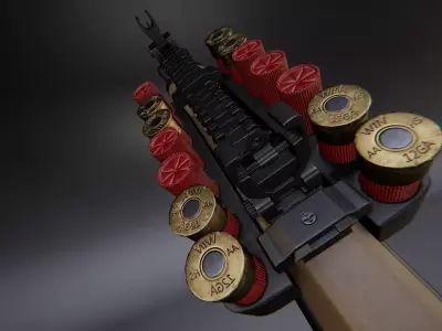 AAA KSG Shotgun Game Ready PBR Low-poly 3D model