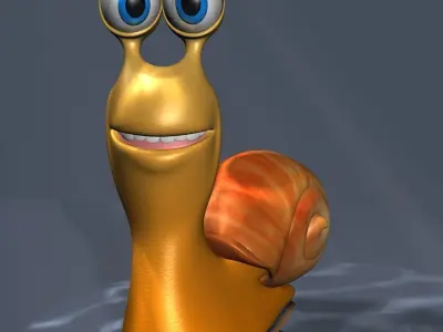 Cartoon Snail Rigged and print ready  Low-poly 3D model