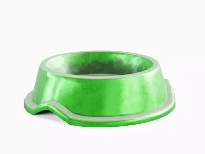 Metal Dog Bowl 03 Low-poly 3D model