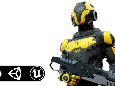 MECHA SOLDIER-K  Rigged for Unreal Engine - Unity - MIXAMO  3D model