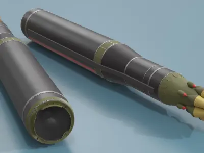 RS-26 Rubezh Multiple Warhead Missile 3D model