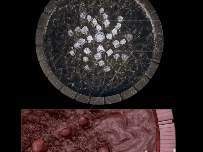 3 large water Fountains 3D model