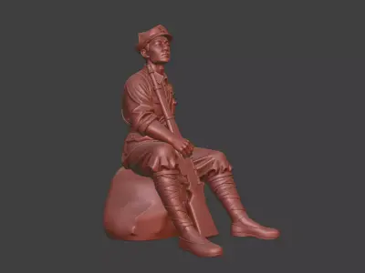 Military sculpture warrior  military battle war hero  soldier 3D print model 30