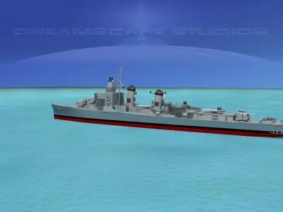 Sumner Class Destroyer DD733 USS Shannon 3D model