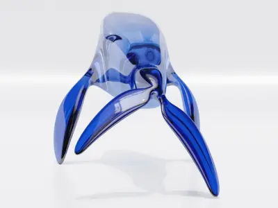 Glass whale Free 3D model