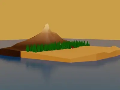 Dino Island Low-poly 3D model