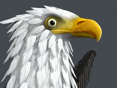 Bald Eagle Low-poly 3D model