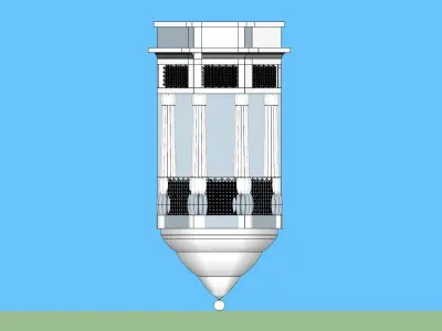 indian jodhouri stone jharoha bay window Low-poly 3D model