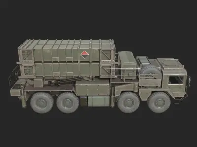 3 coatings USA MIM-104 Patriot Anti-air Missile Launcher Low-poly 3D model