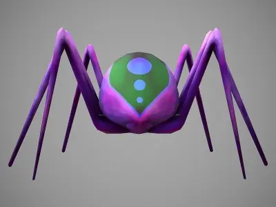 Hand Painted Spider  Low-poly 3D model