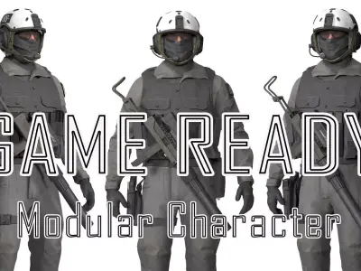 MILITARY XOF Special Operations Game Ready Character  Low-poly 3D model