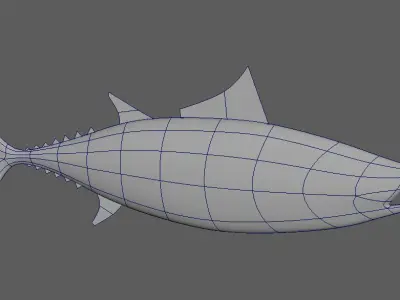 Tuna Fish Lowpoly 3D Gaming model  Low-poly 3D model