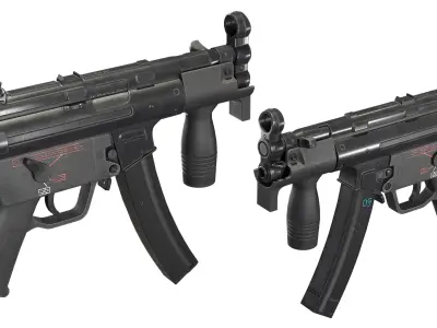 MP5k submachine gun  Low-poly 3D model