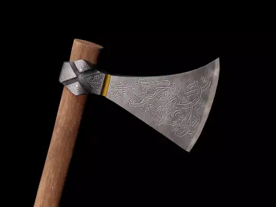 Viking Axe Mammen Low-poly 3D model