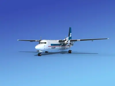 Fokker 50 Flugleidir Islandair 3D model