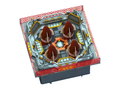 isometrical bomb torpedo launcher upgrade 03 Low-poly 3D model