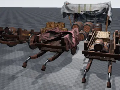 Market Place Items Low-poly 3D model