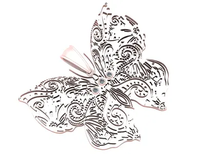 GOLDEN BUTTERFLY PENDANT 3D PRINTABLE MODEL 3D print model