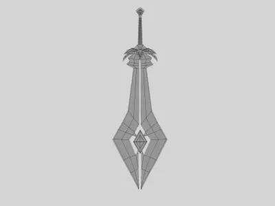 Sword golden Low-poly 3D model