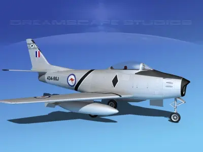 North American F-86 Sabre Jet V14 RAAF 3D model