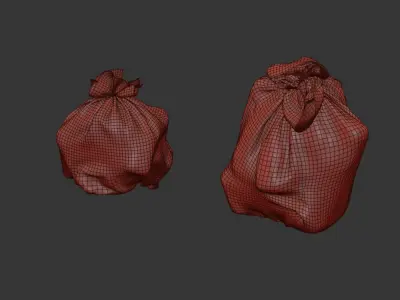 Trash bags Free low-poly 3D model