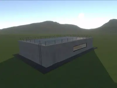 Military Control Building - Game Ready 3D Model PBR Low Poly Low-poly 3D model