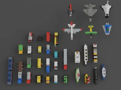 LEGO Mini Vehicles Pack 3D model