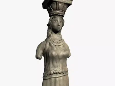 Caryatid pillar Low-poly 3D model