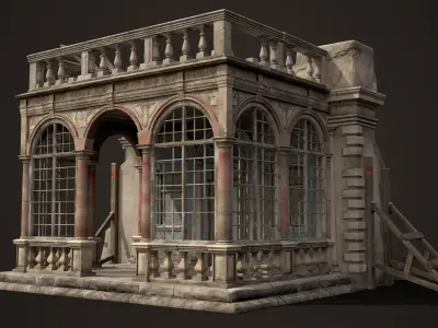 Renaissance Castle Ruined Low-poly 3D model