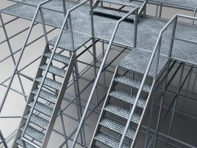 Industrial scaffolding 3D model