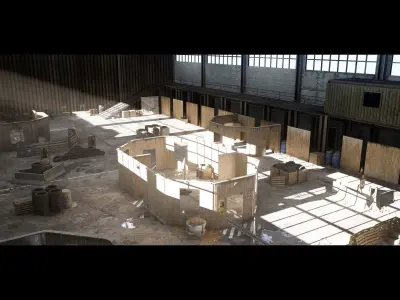 Military Training Warehouse - Unreal Engine 4 Low-poly 3D model