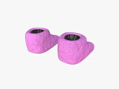 Slippers G04 Pink Dino Paw - Costume Character Design Low-poly 3D model