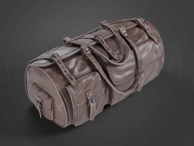 Leather Duffle Bag Low-poly 3D model