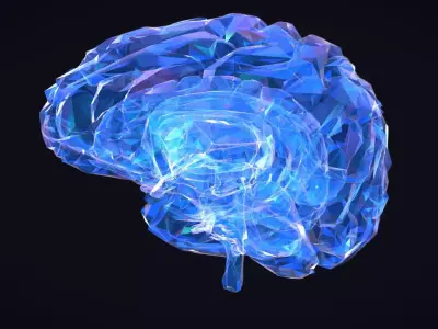 Brain Roentgen Low Polygon Art Medical Low-poly 3D model