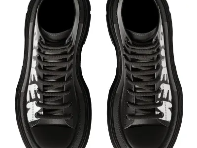 Alexander Mcqueen Tread Slick Boots in Black white Low-poly 3D model