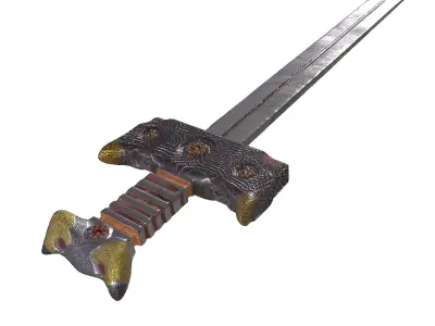 Cow handle sword By PBR Texture 4k Png 3D model
