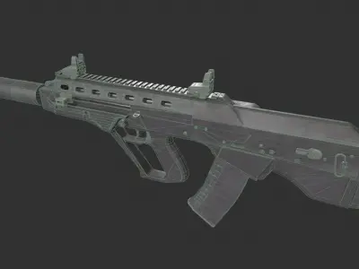Malyuk Vulcan Rifle Low-poly 3D model