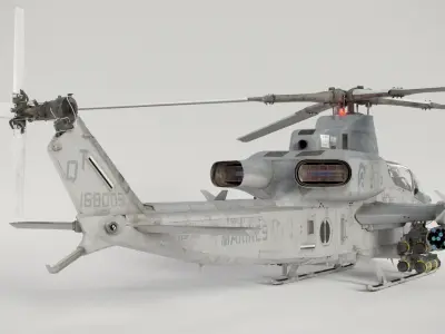 Bell AH-1Z Viper Attack Helicopter Dirty Textures 3D model