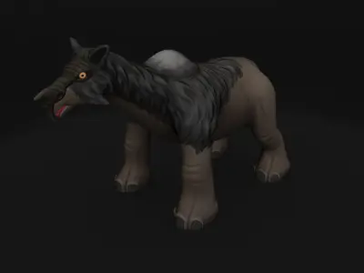 Stylized Paraceratherium Fantasy Creature Rigged Game Ready Low-poly 3D model