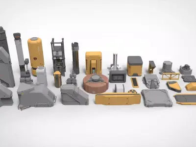 sci-fi Architecture kitbash 39 3D model