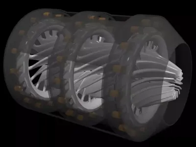 Triple Rim Driven Electric Thrusters - Concept 3D print model
