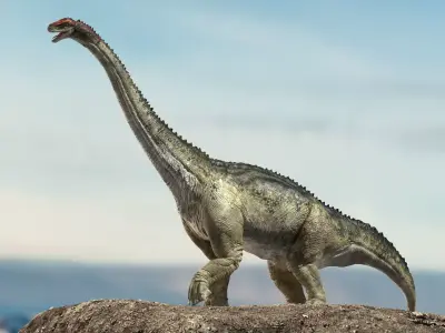 brontosaurus 3D Rigged model Low-poly 3D model