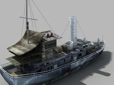 Old Cargo Ship 02 3D model