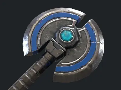 Fantasy Stylish- Axe of Disc Low-poly 3D model