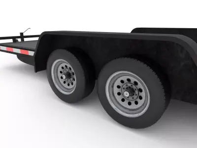 Flatdeck Utility Trailer Low-poly 3D model