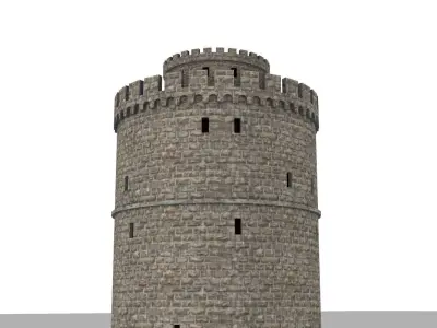White Tower of Thessaloniki Low-poly 3D model