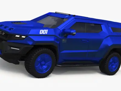 SUV Rezvani Vengeance 2024 Blue Simplified 3D model