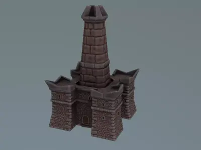 Castle tower Low-poly 3D model