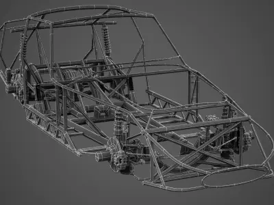 Chassis Frame - Ferrari 250 GTO Low-poly 3D model